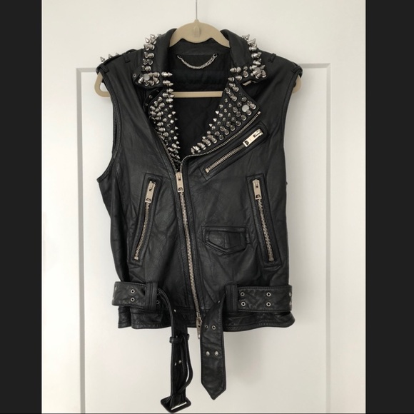 Burberry Prorsum SS11 Studded Leather Biker Vest - Picture 2 of 12